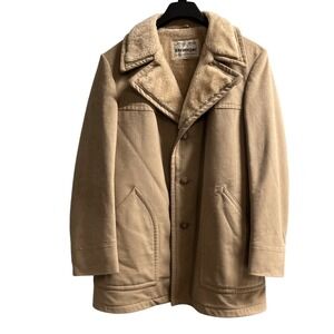 Strato Suede Jacket Men XL Tan Sherpa Lined Ranch Western Cowboy Water Repellen